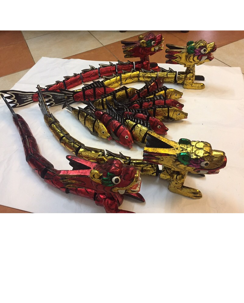 Traditional Water Puppetry, Vietnamese Handicraft Essence, Lacquered Wooden Dragon - Four Sacred Dragons of the Ly Dynasty, Dai Viet